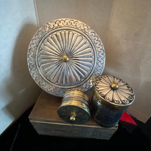 Mexican tin containers. Three very beautiful handmade tins.